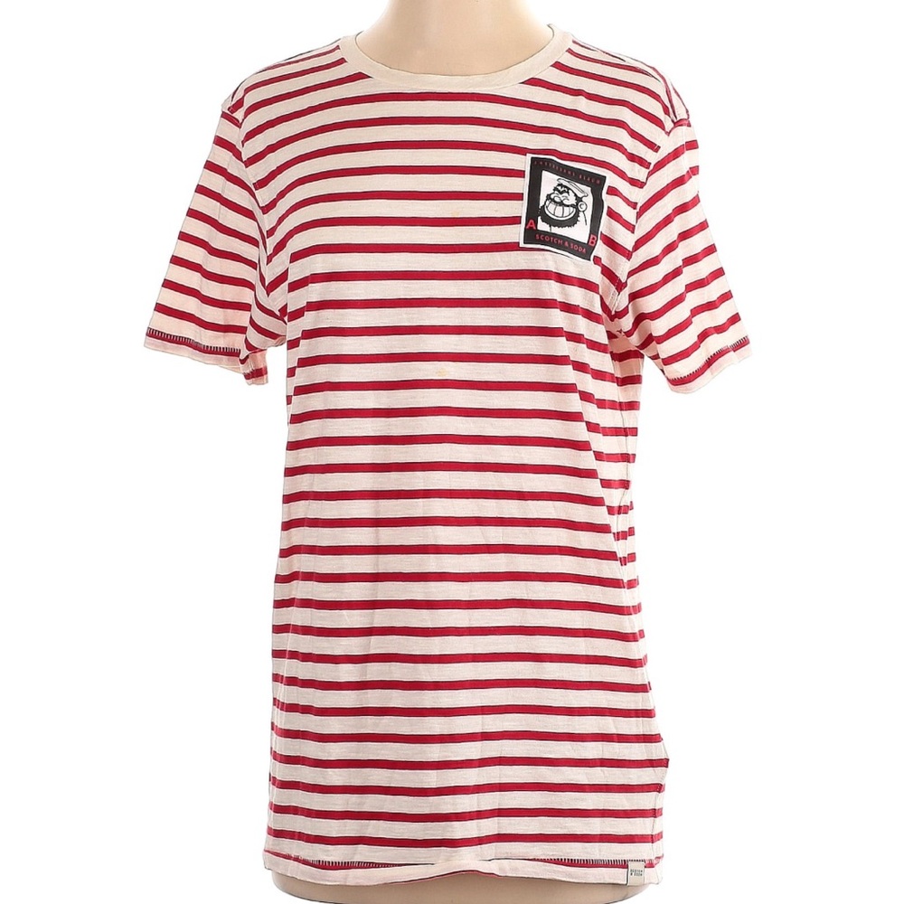 Scotch And Soda Red and White Striped T-Shirt. NWOT. Size Small.